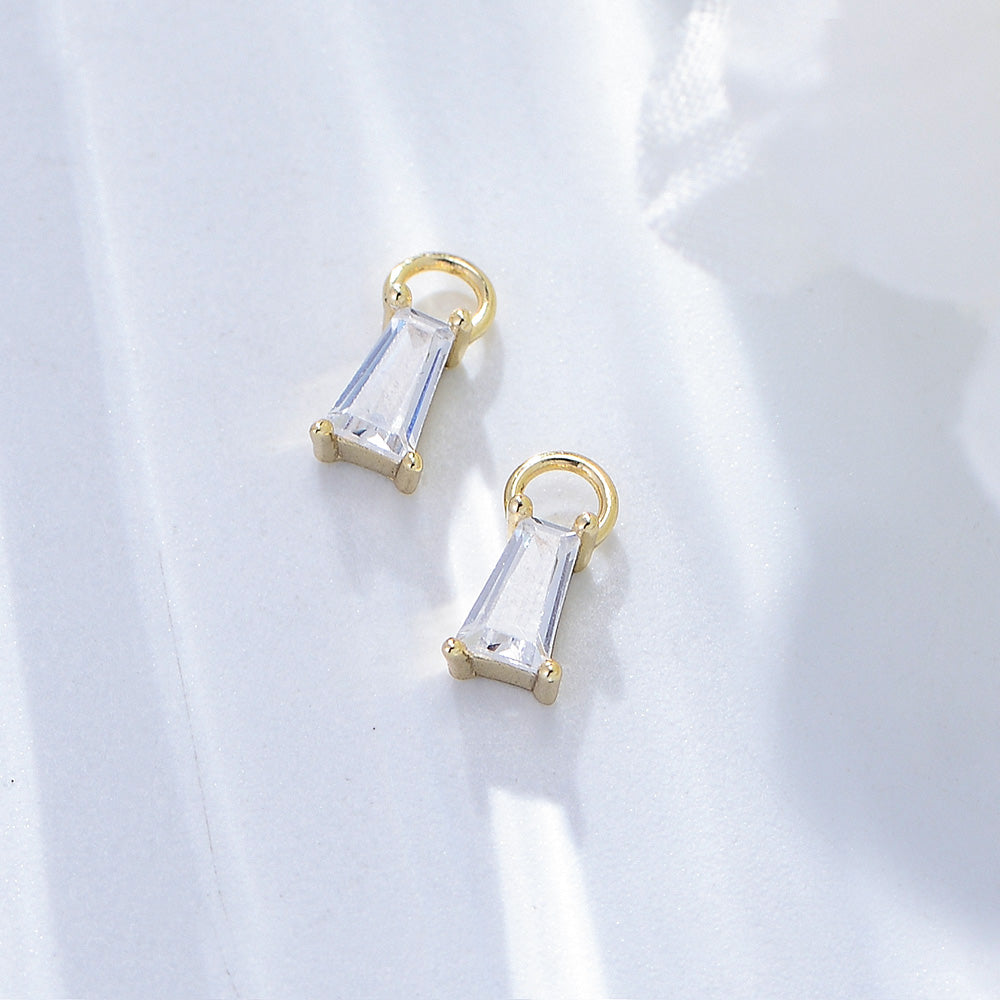 Trendy Jewelry Trapezoid Cubic Zirconia Hoops Huggies Earrings