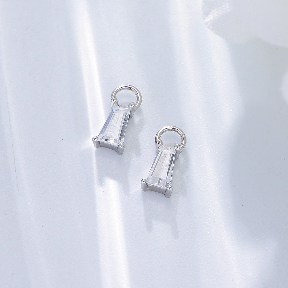 Trendy Jewelry Trapezoid Cubic Zirconia Hoops Huggies Earrings