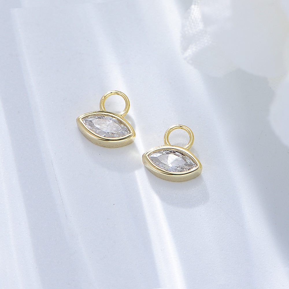 Marquise Cubic Zirconia Eyes Hoop Huggies Earrings