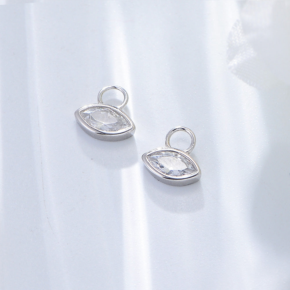 Marquise Cubic Zirconia Eyes Hoop Huggies Earrings