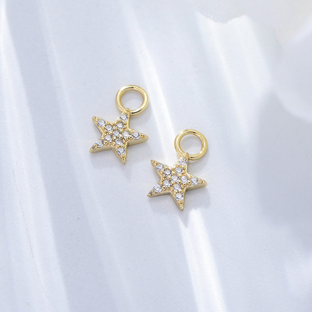 Simple Jewelry  Cubic Zircon Star Hoops Earrings
