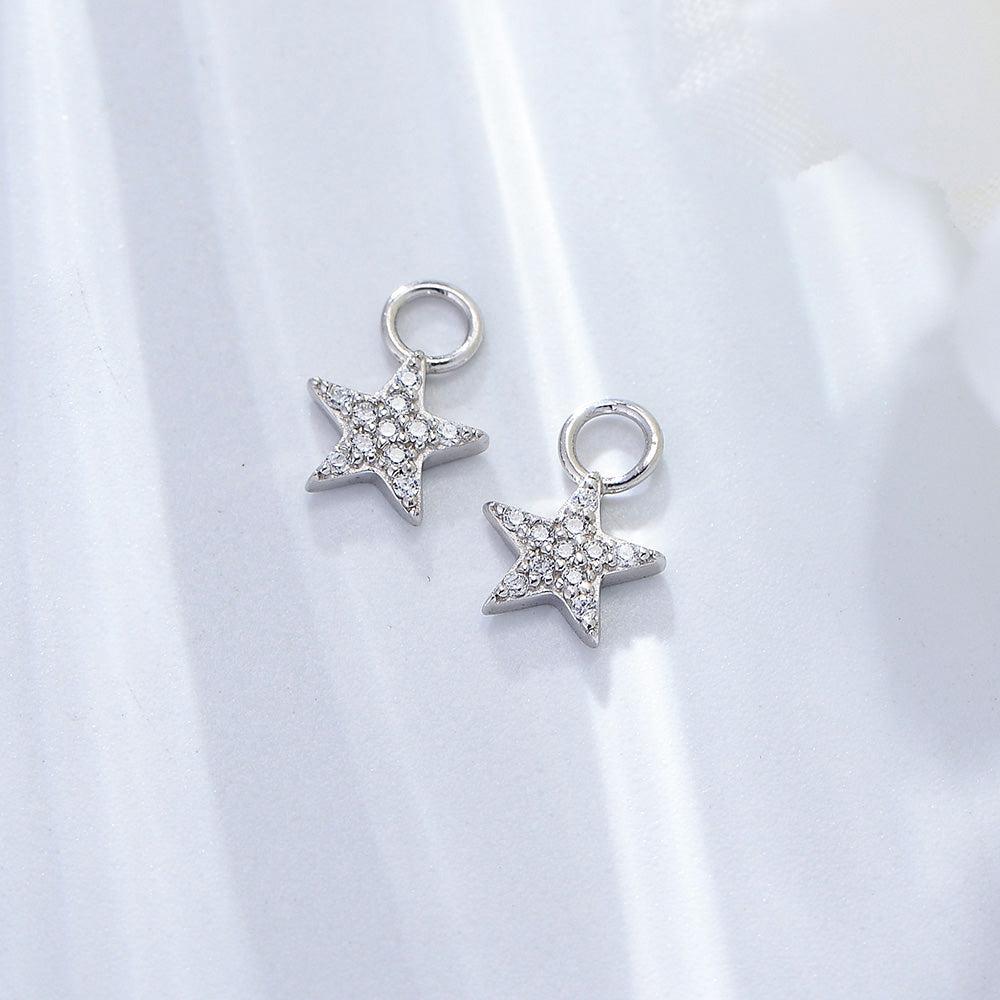 Simple Jewelry  Cubic Zircon Star Hoops Earrings