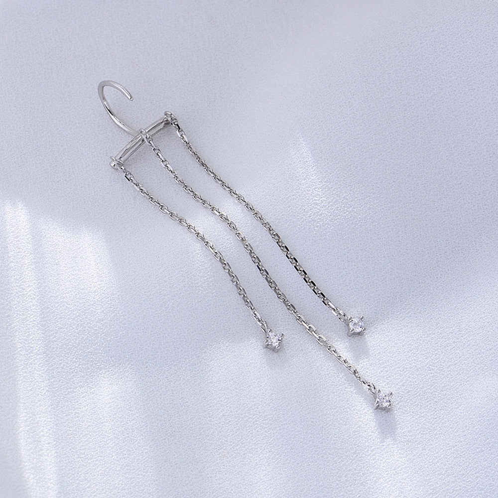 Water Drop Cubic Zirconia Gold Plated Simple Rope Stripe Stud Earrings