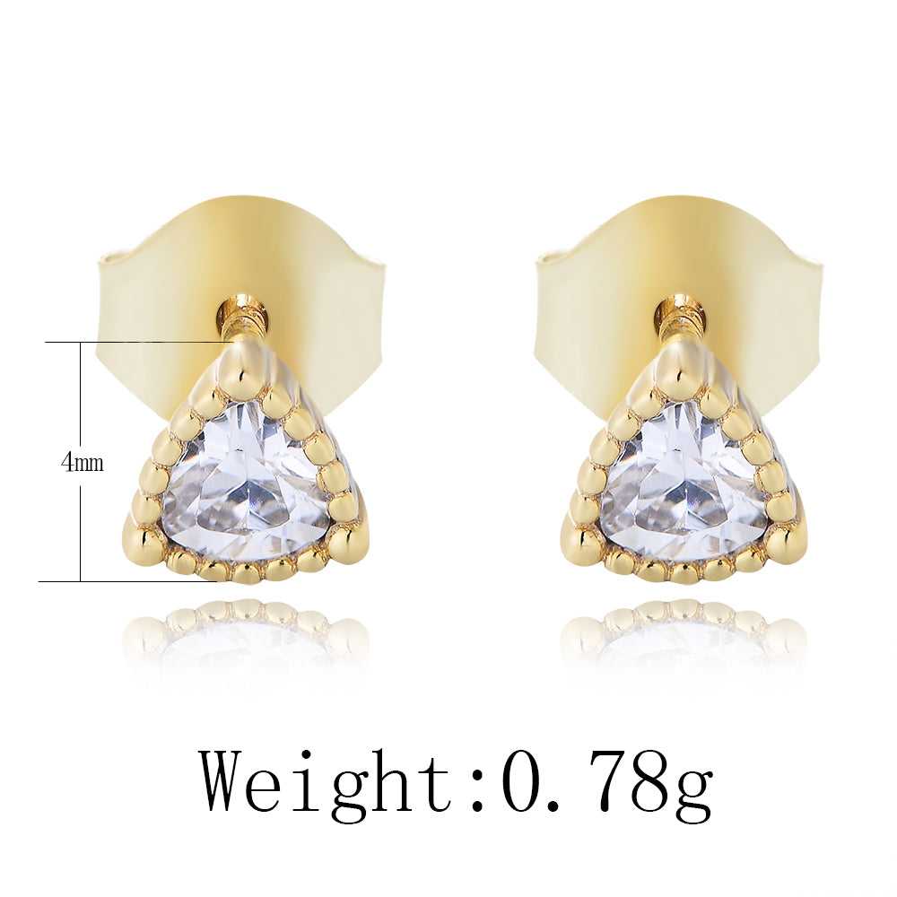 Trendy Trillion Cut Cubic Zircon 925 Sterling Silver Stud Earring