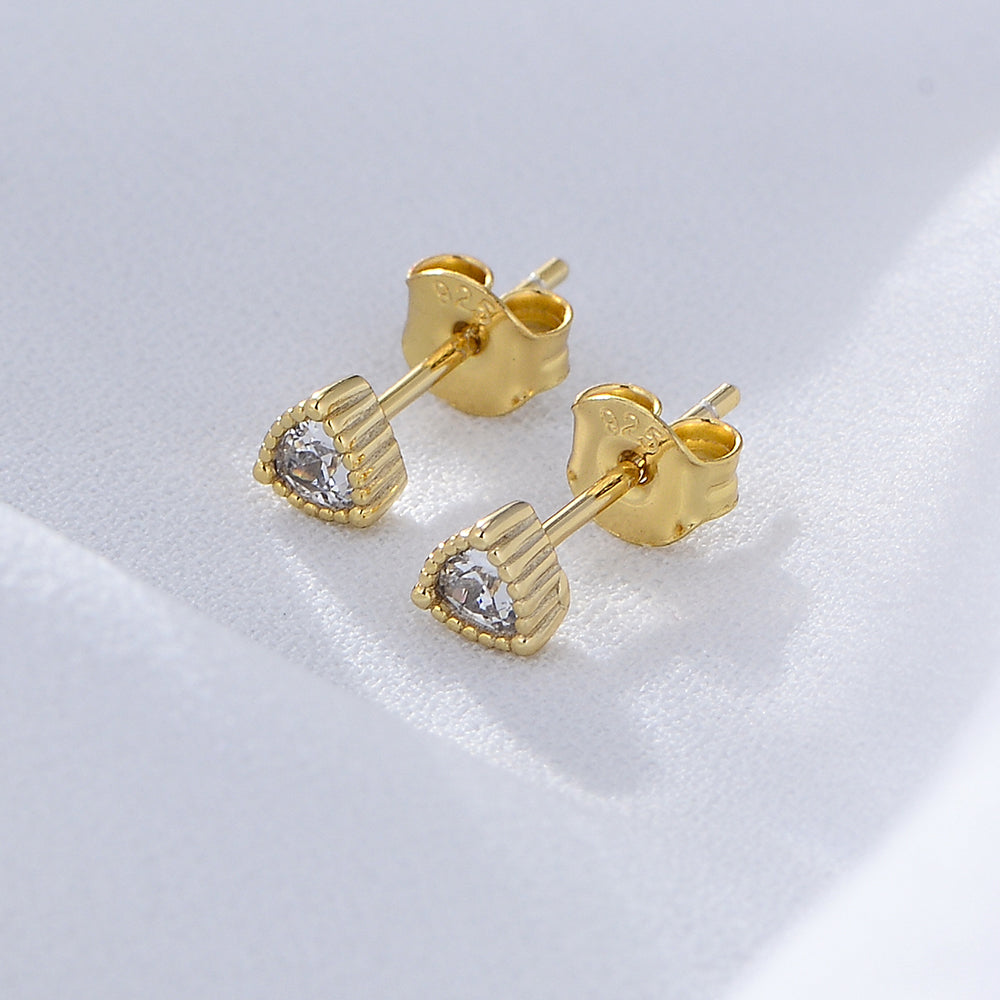 Trendy Trillion Cut Cubic Zircon Stud Earring