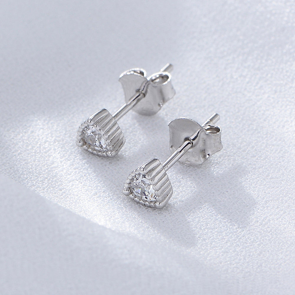 Trendy Trillion Cut Cubic Zircon Stud Earring