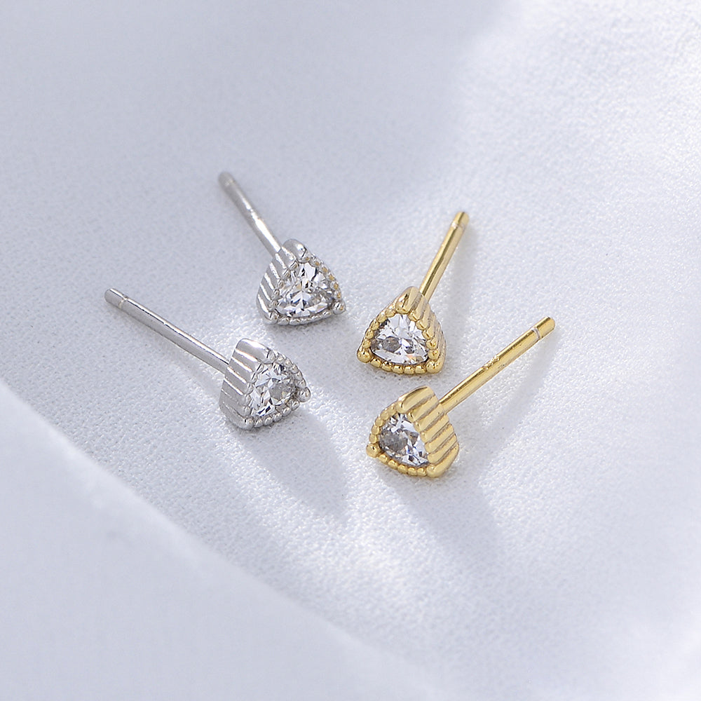 Trendy Trillion Cut Cubic Zircon Stud Earring