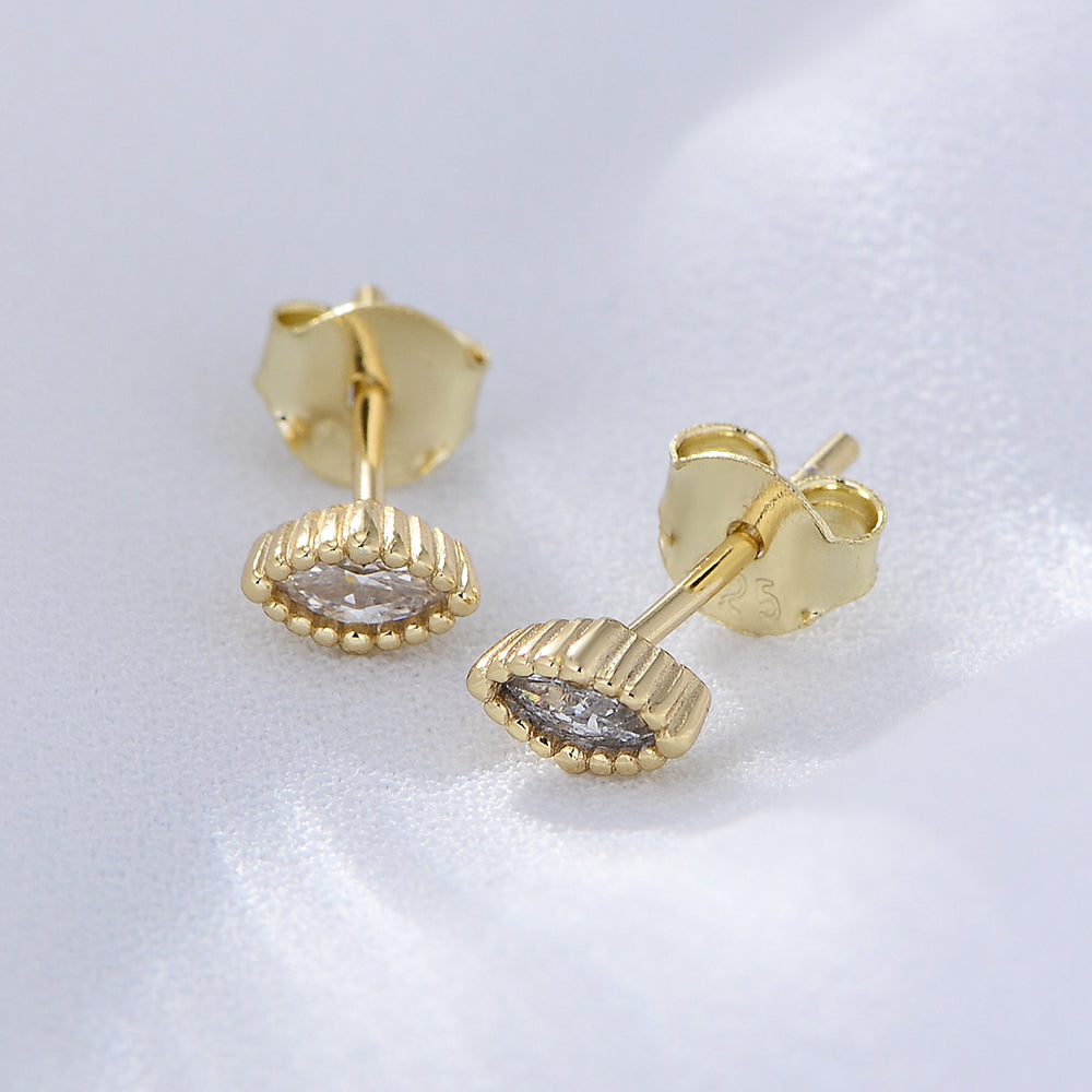 Minimalist Classic Marquise Cut Cubic Zircon Jewelry  Stud Earrings