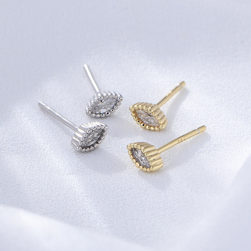 Minimalist Classic Marquise Cut Cubic Zircon Jewelry  Stud Earrings