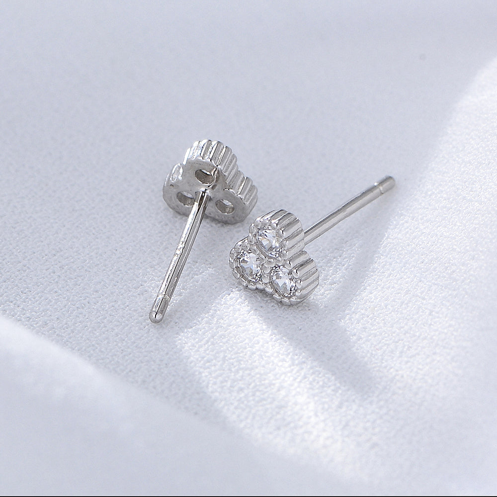 Fashion Earring Jewelry Three Stones Cubic Zirconia Simple Statement Earring