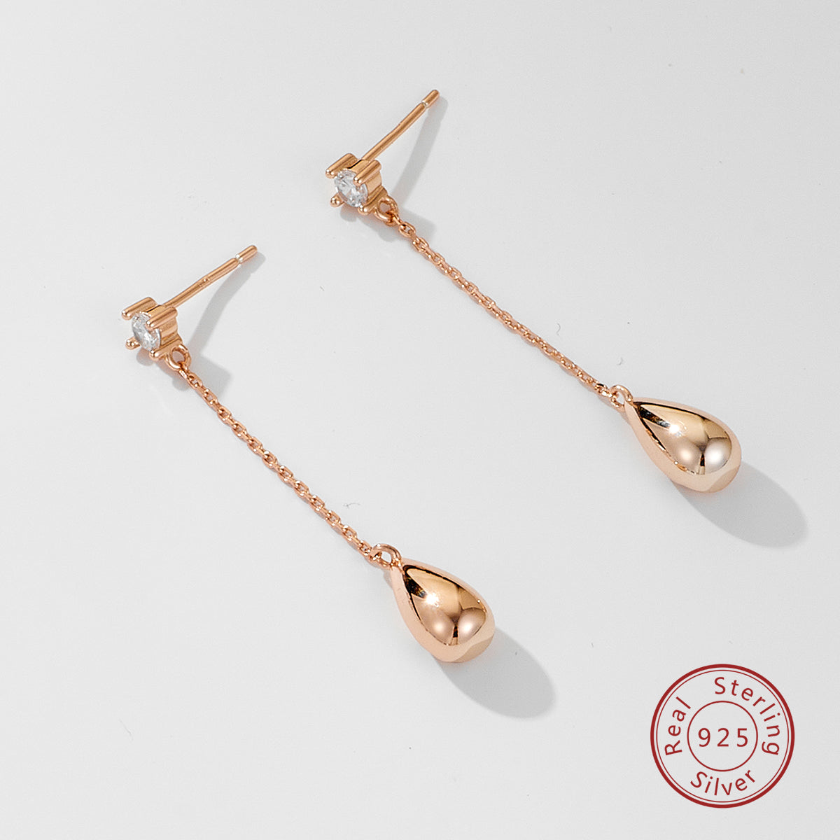 New Creative Simple Water Drop Earrings Personality Long Tassel Sterling Silver Earrings