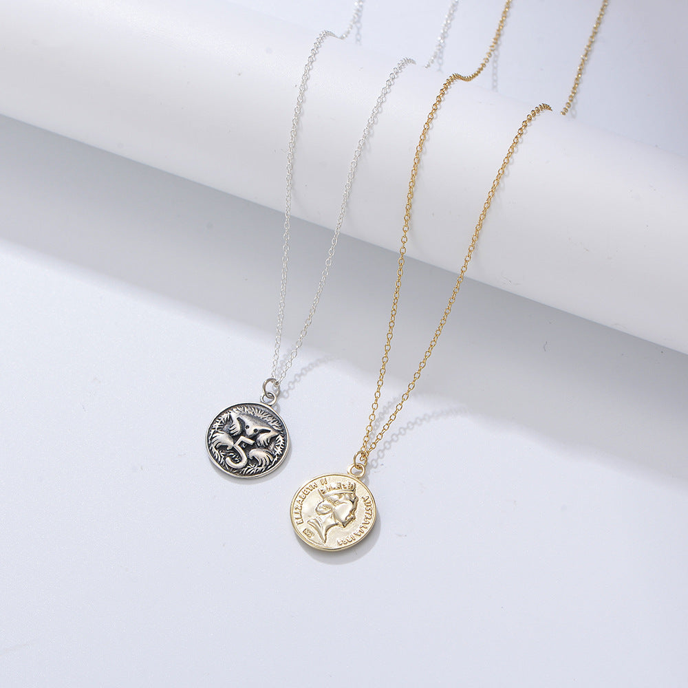 Antique Jewelry  Queen Elizabeth Coin Pendant Necklace