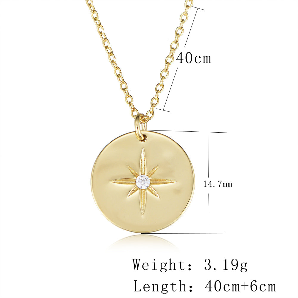 Hot  Cross Star Coin Necklace