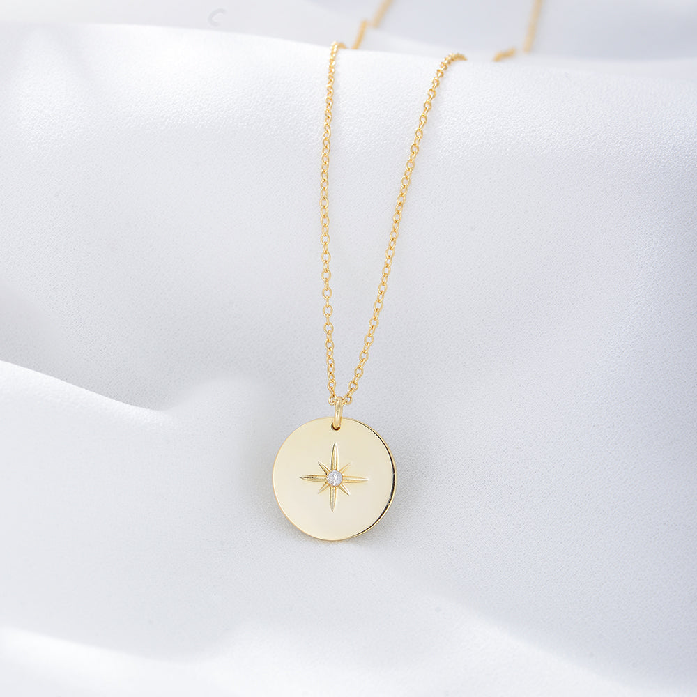 Hot  Cross Star Coin Necklace