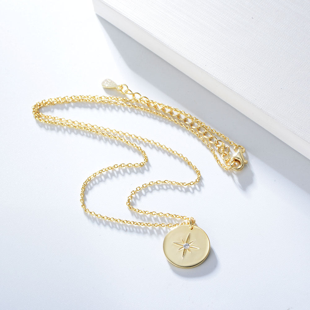 Hot  Cross Star Coin Necklace