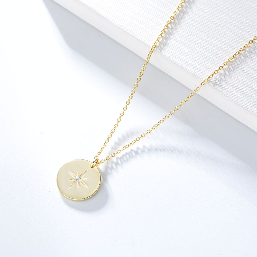 Hot  Cross Star Coin Necklace