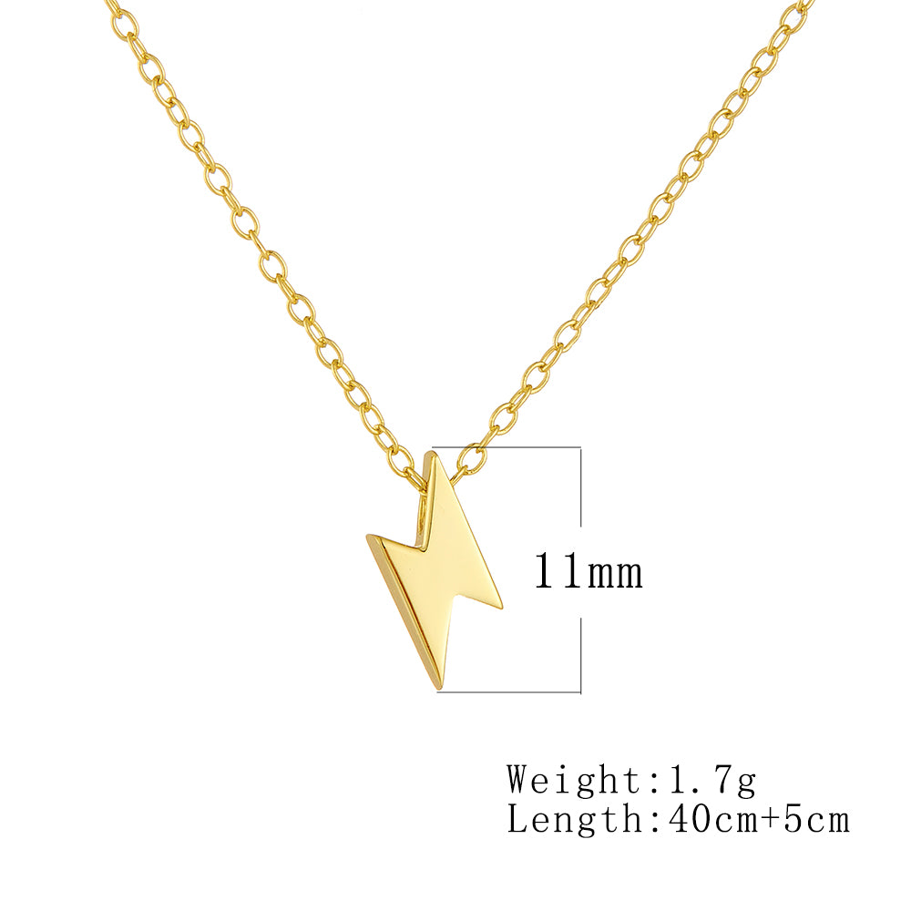 Trendy 925 Sterling Silver Gold Plated Lightning Necklace