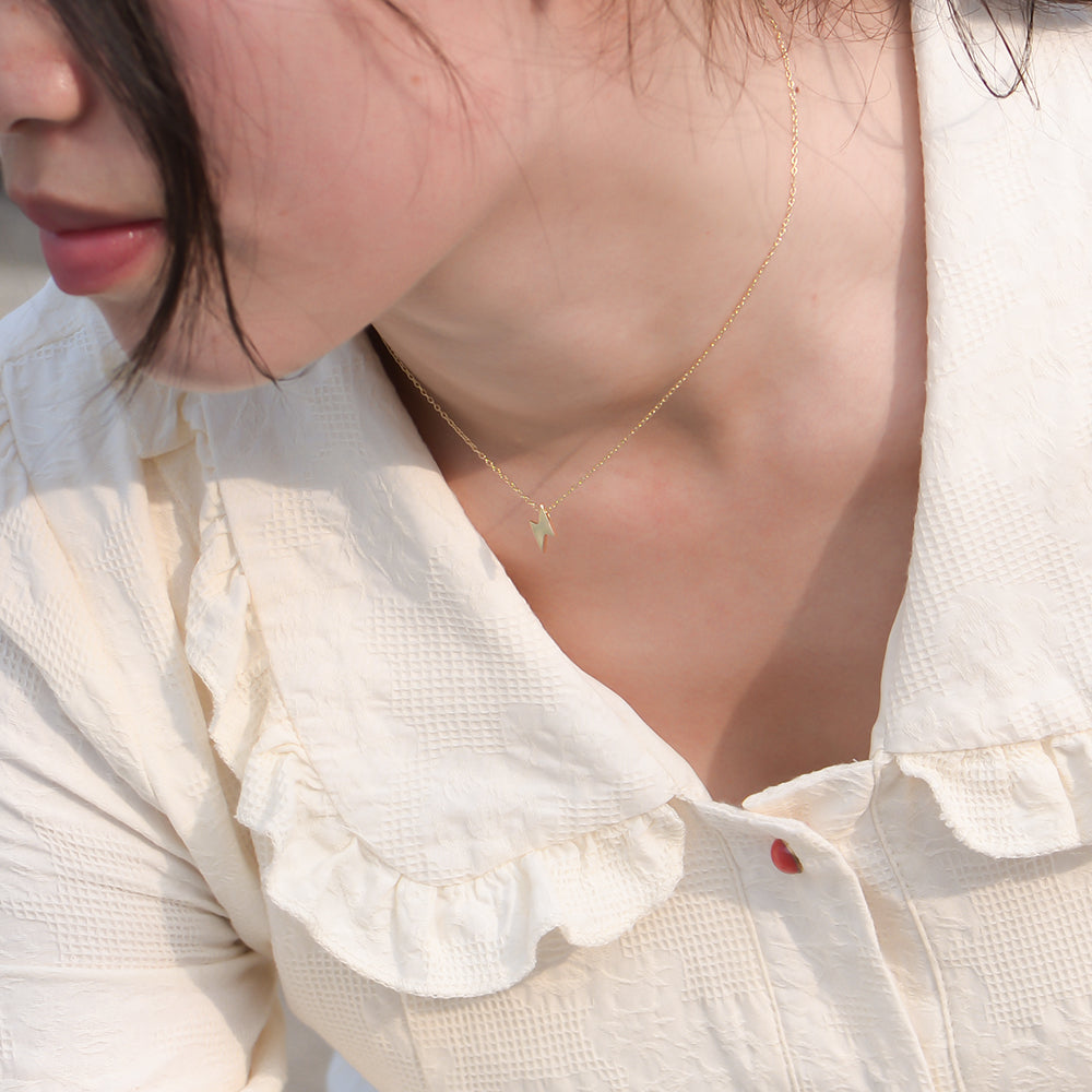 Trendy Gold Plated Lightning Necklace