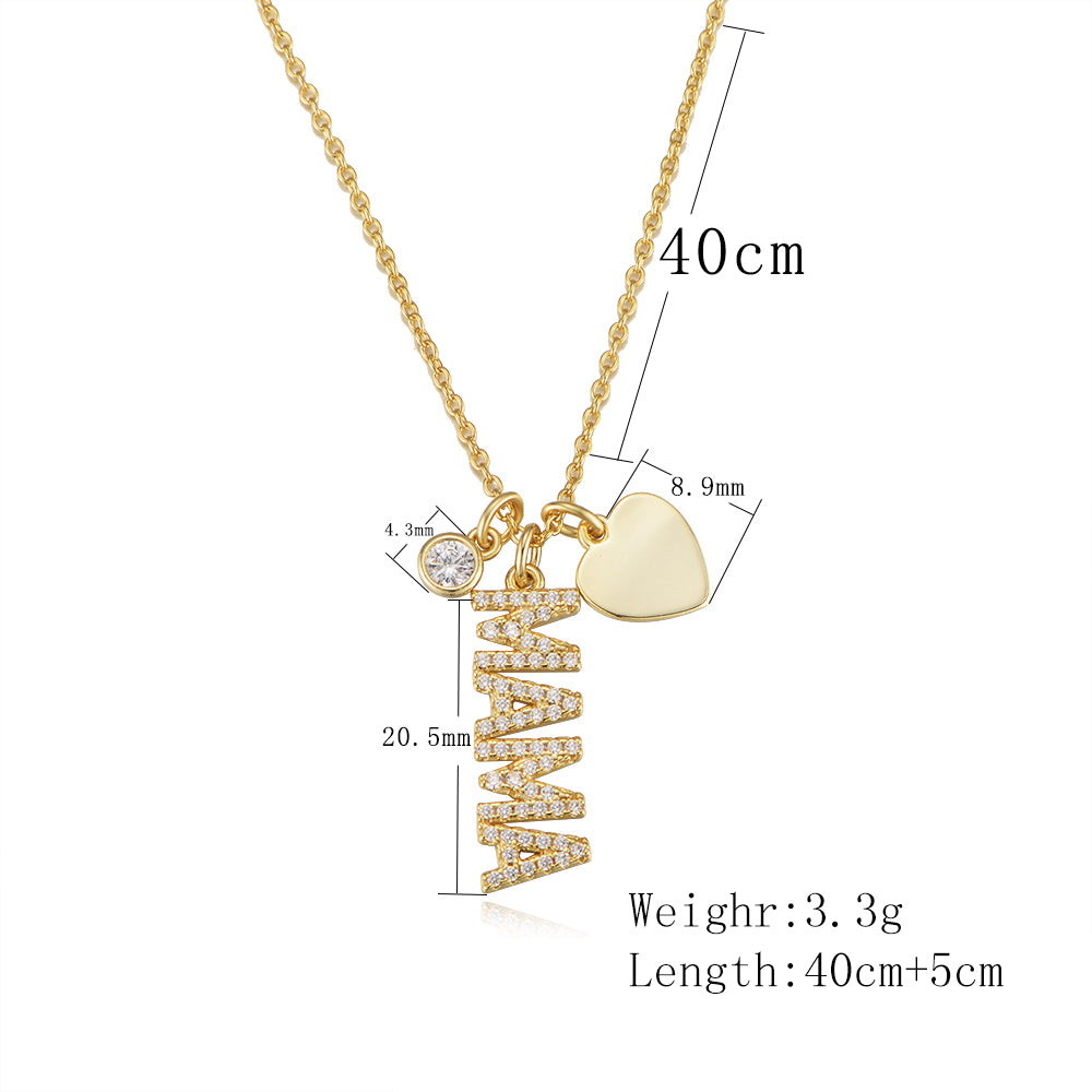 Mama Charms Heart Pendant Necklace