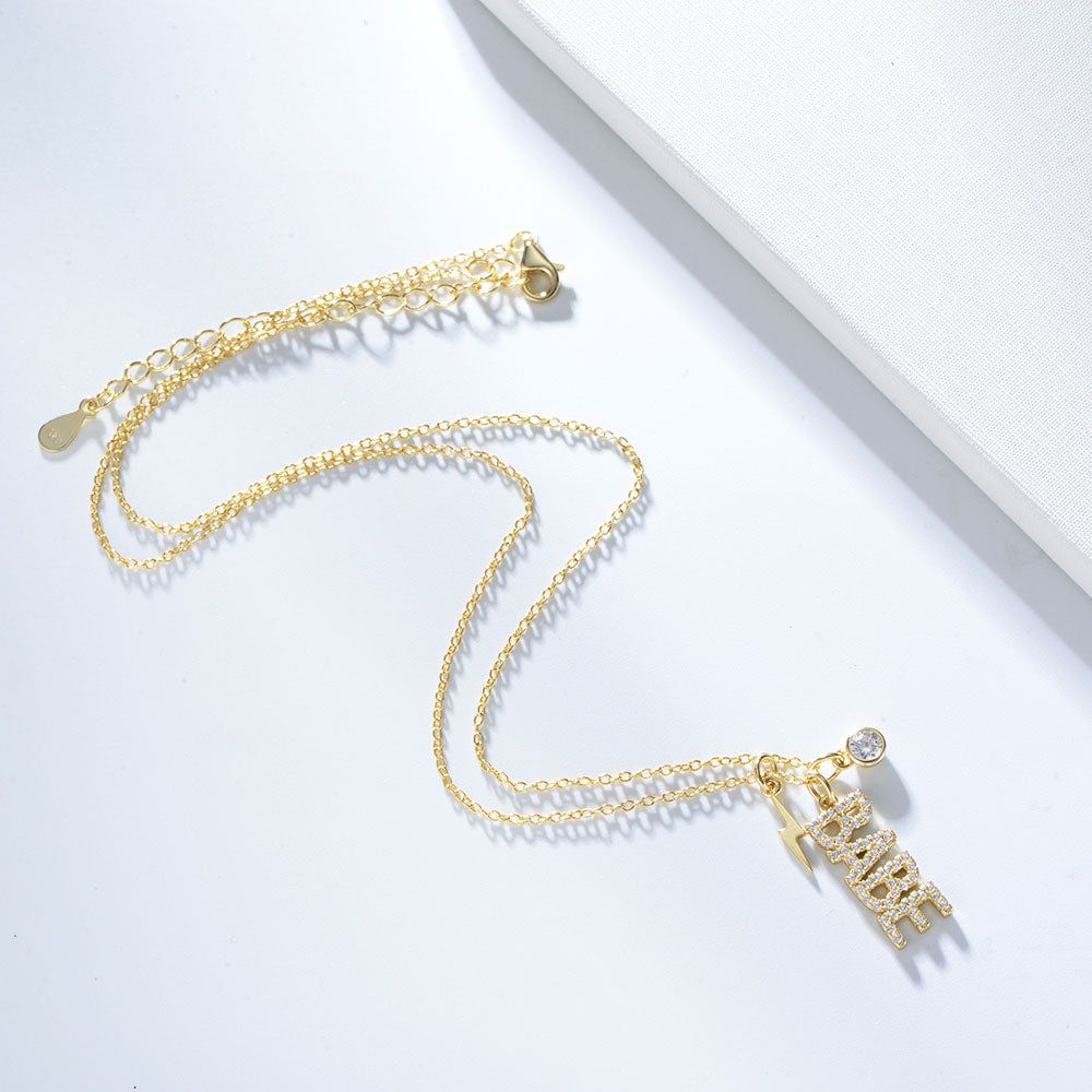 Luxury Lightning Babe Pendant Necklace