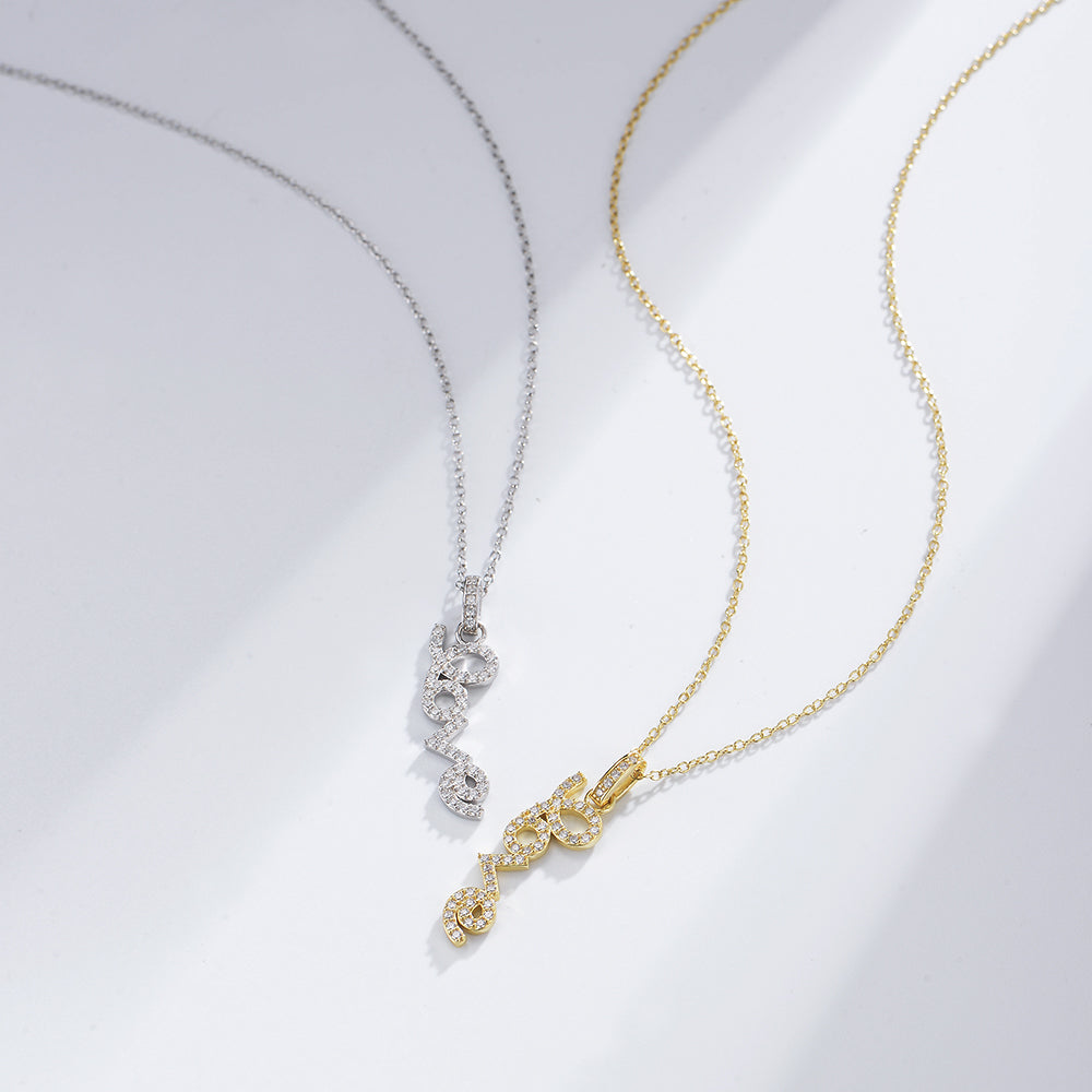 Unique Necklace Micro Zircon Romantic Love Letter Pendant Necklace