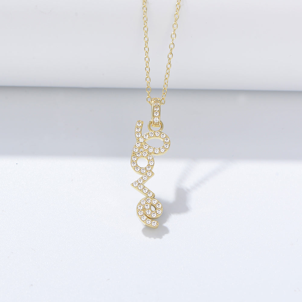 Unique Necklace Micro Zircon Romantic Love Letter Pendant Necklace