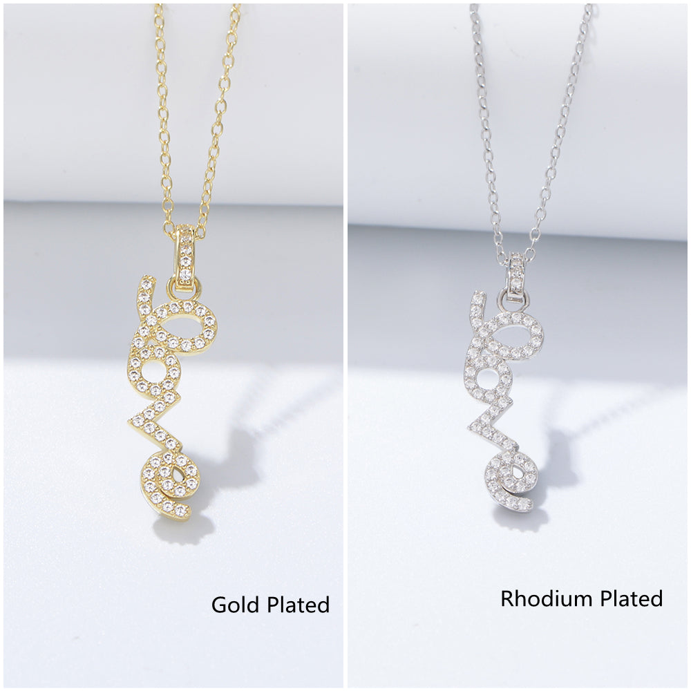 Unique Necklace Micro Zircon Romantic Love Letter Pendant Necklace