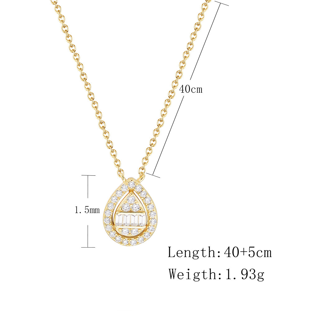 Jewelry CZ Water Drop Charm Necklace