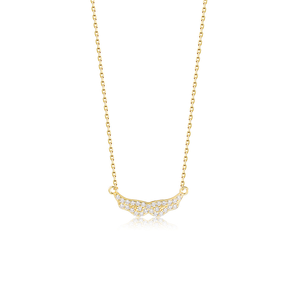 Cubic Zirconia Angel Wings Pendant Necklace