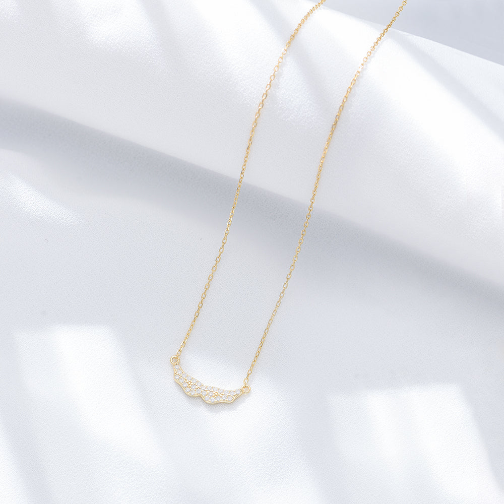 Cubic Zirconia Angel Wings Pendant Necklace