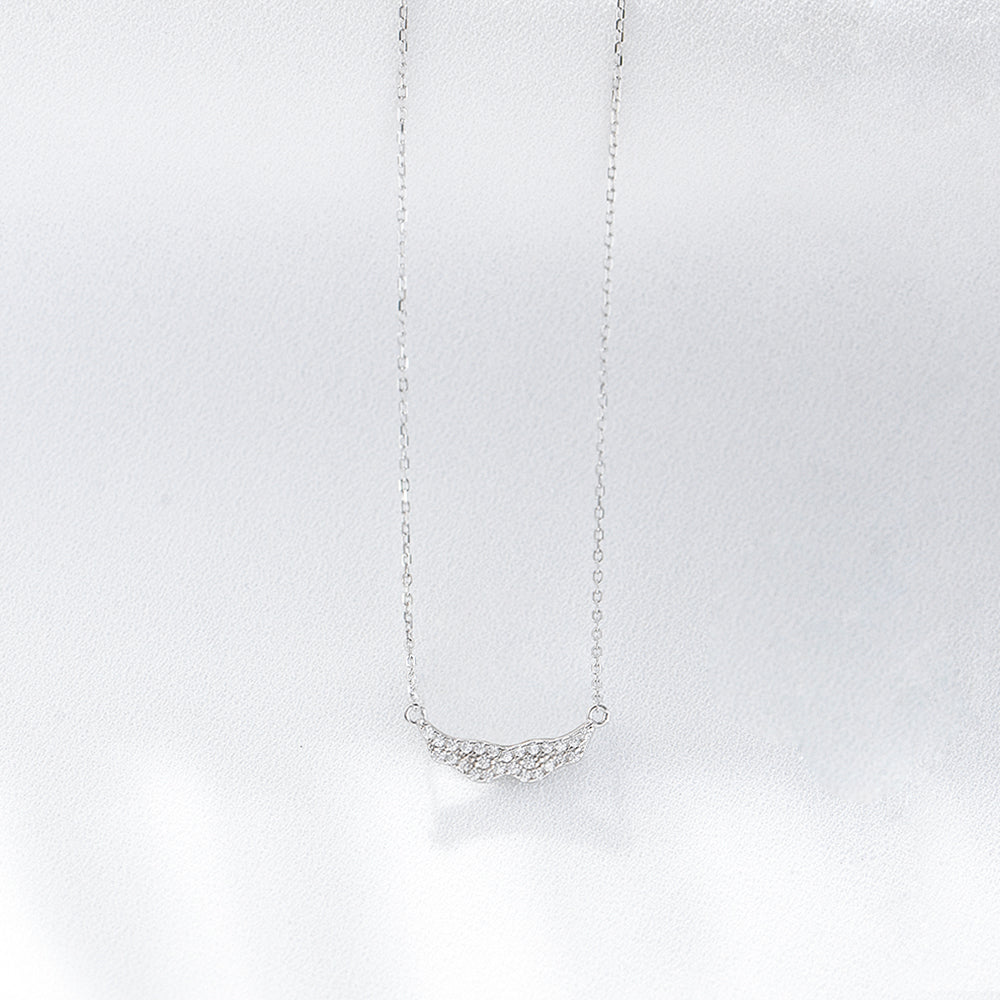 Cubic Zirconia Angel Wings Pendant Necklace