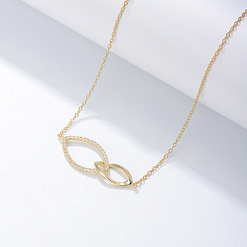 Trendy Cubic Zircon Geometric Couple Pendant Necklace Jewelry