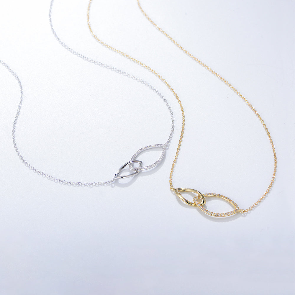 Trendy Cubic Zircon Geometric Couple Pendant Necklace Jewelry