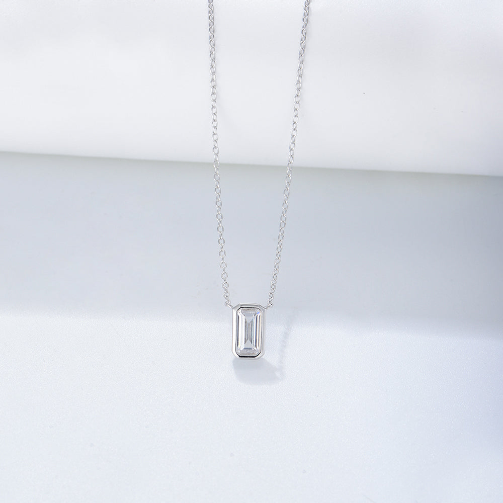 Jewelry Rectangle Shape Cubic Zircon Necklace
