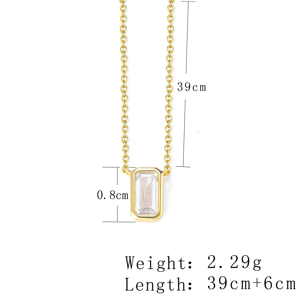 Jewelry Rectangle Shape Cubic Zircon Necklace