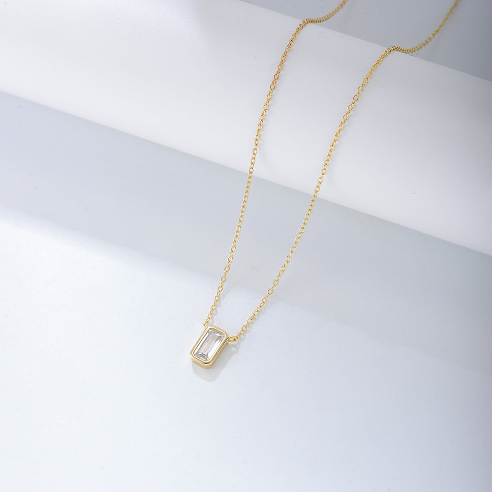 Jewelry Rectangle Shape Cubic Zircon Necklace