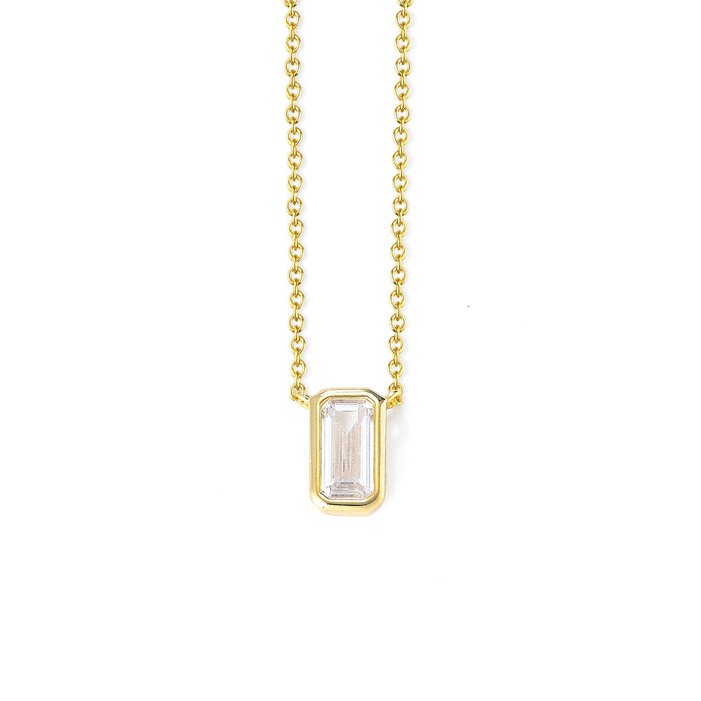 Jewelry Rectangle Shape Cubic Zircon Necklace