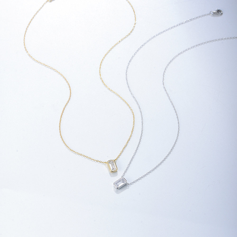 Jewelry Rectangle Shape Cubic Zircon Necklace