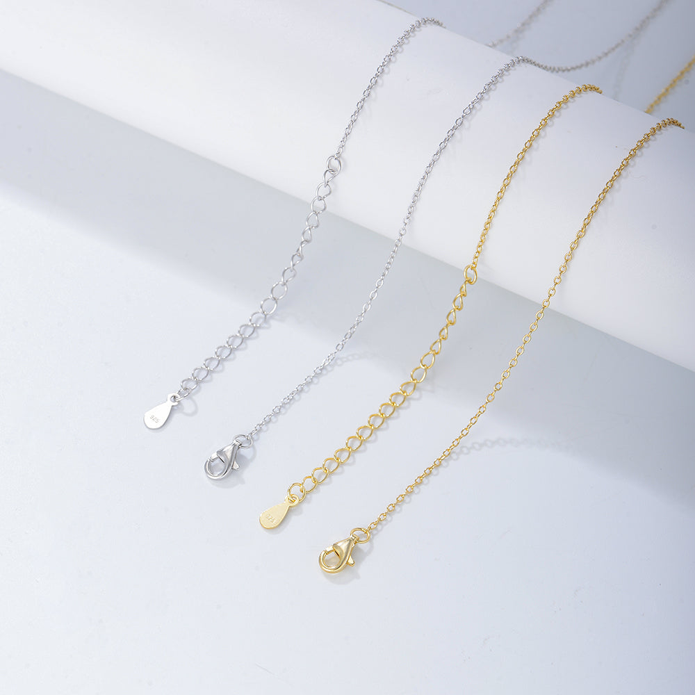 Simple Cubic Zircon Geometric Rhombus Charms Necklace