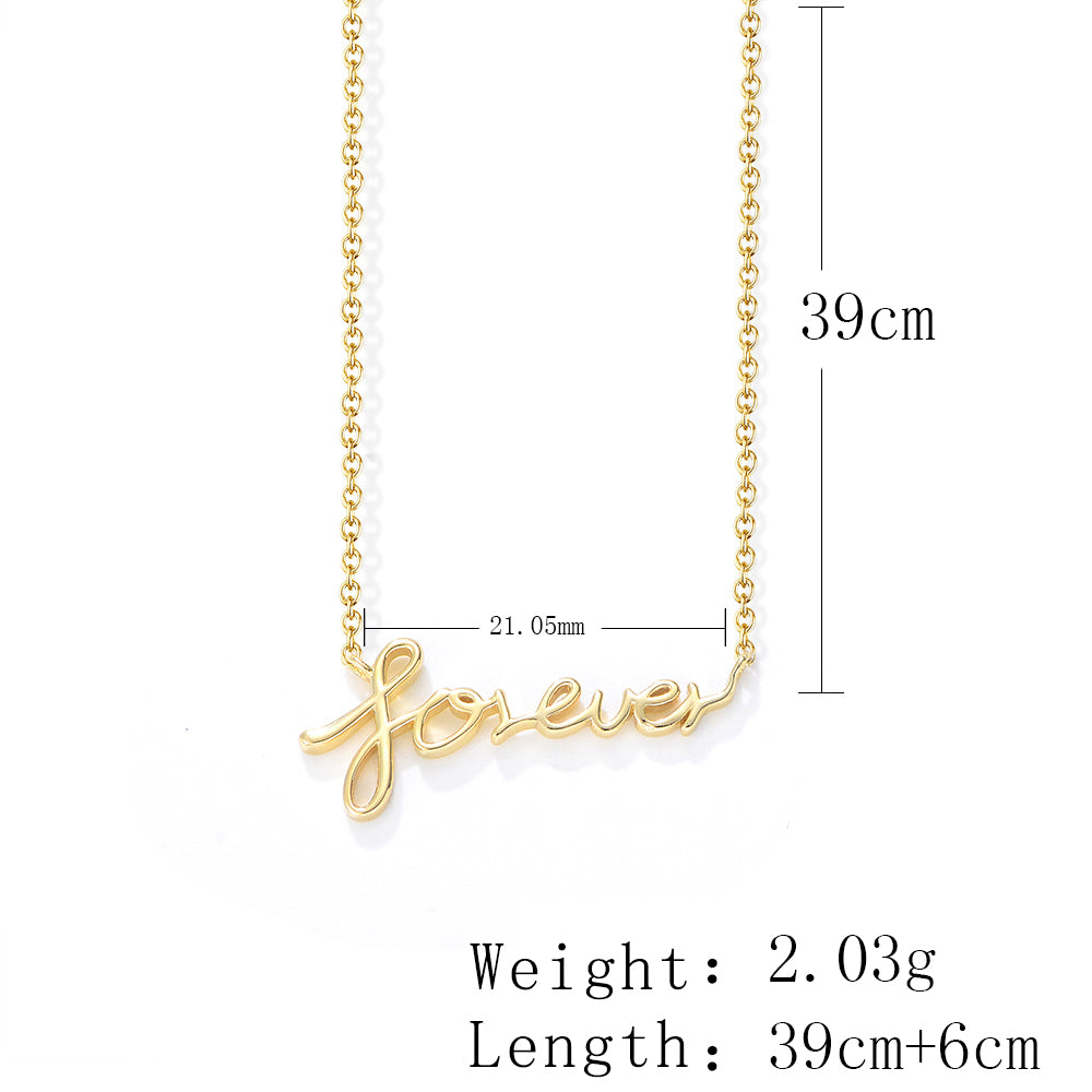 925 Sterling Silver Gold Plated Forever Necklace