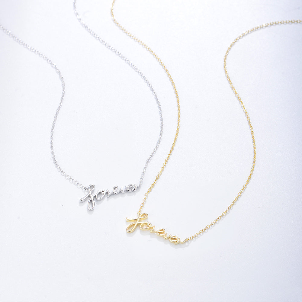 925 Sterling Silver Gold Plated Forever Necklace