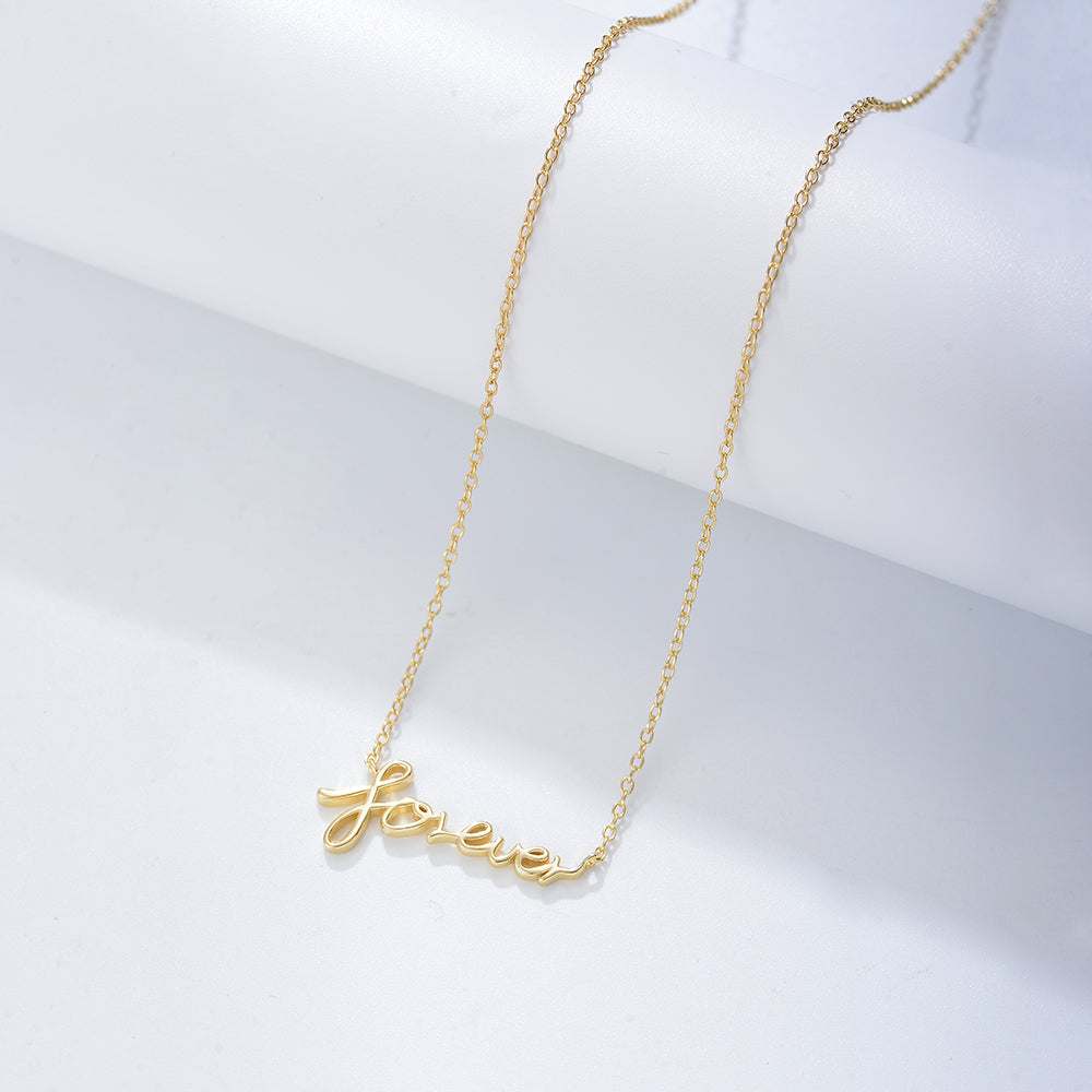925 Sterling Silver Gold Plated Forever Necklace