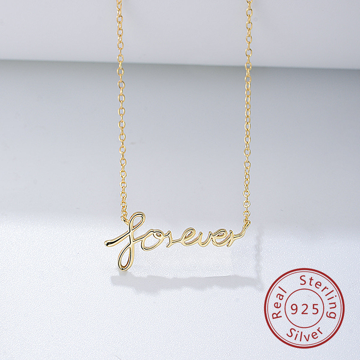 925 Sterling Silver Gold Plated Forever Necklace