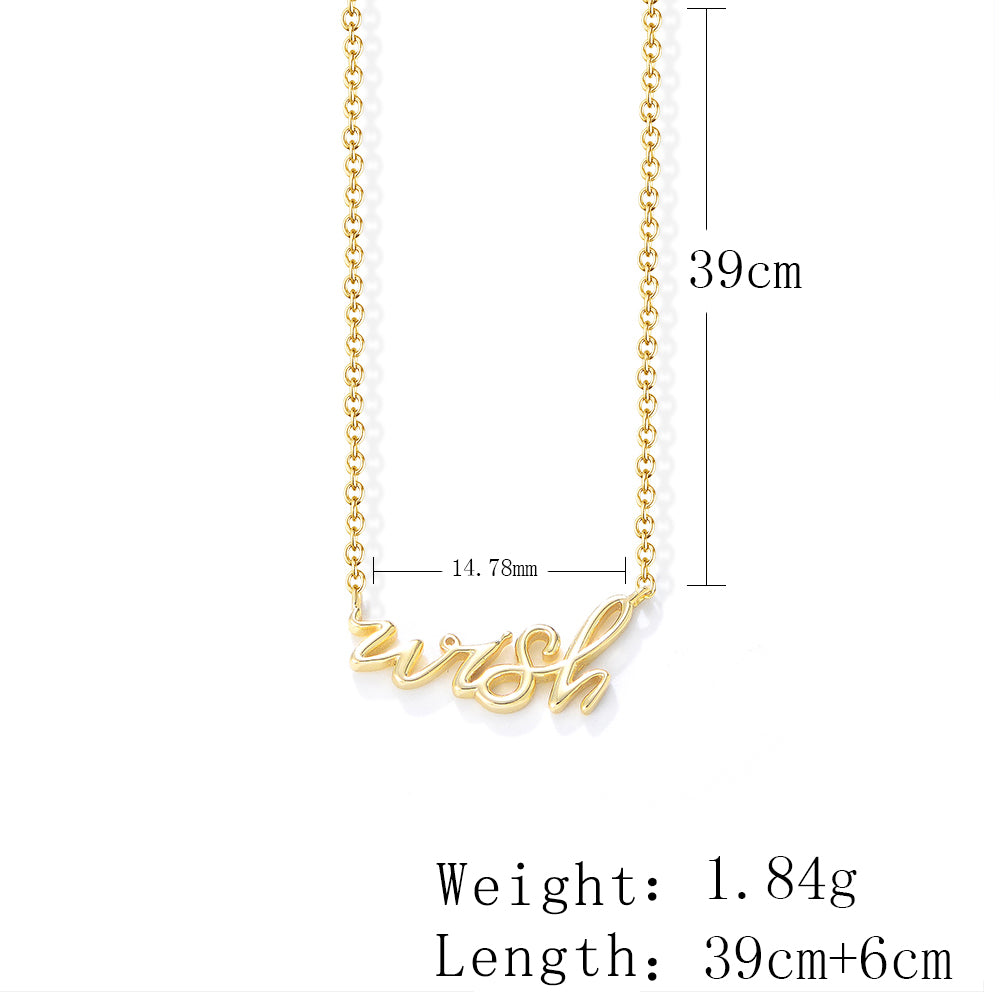 Fashion Letter Name Minimalist Clavicle Wish Necklace