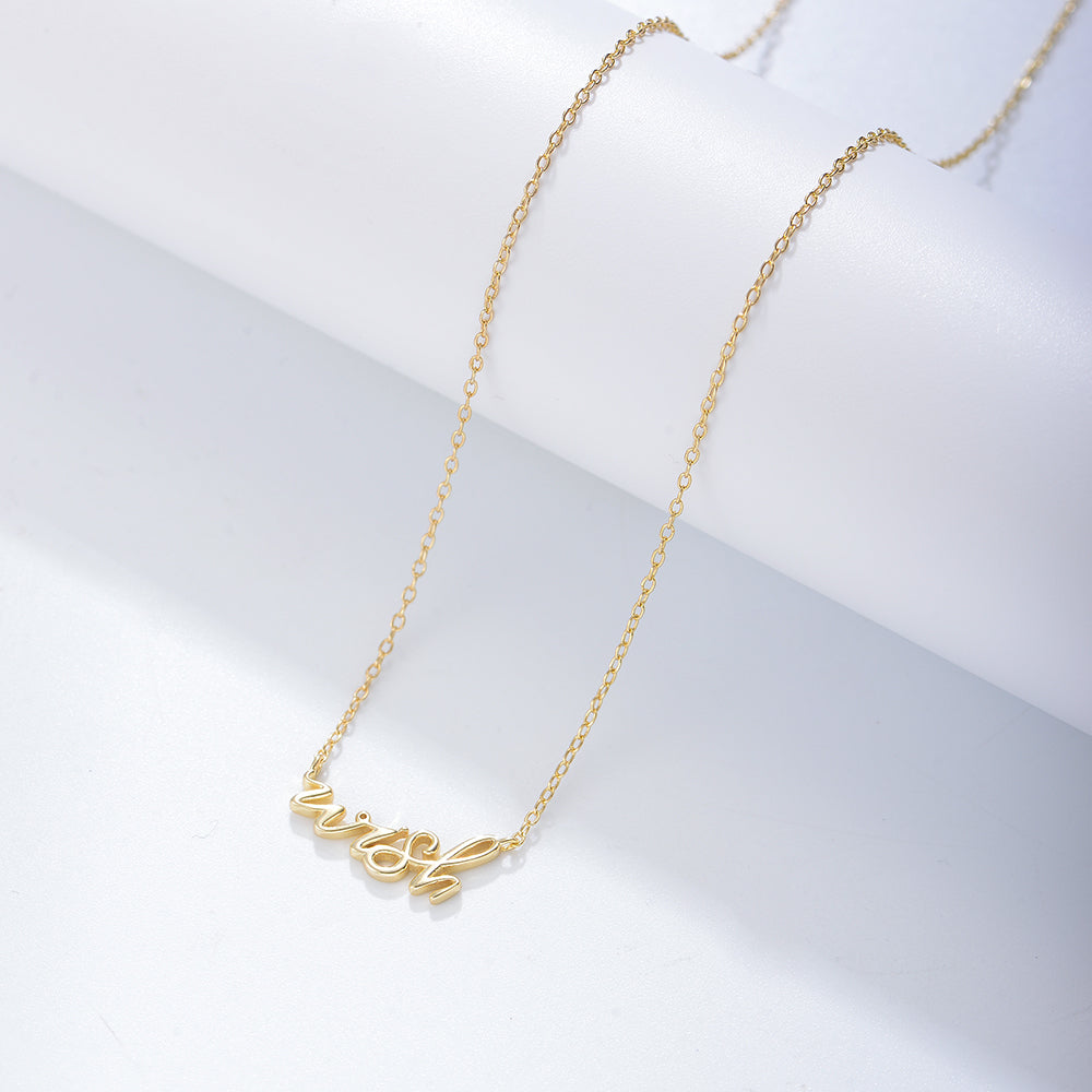 Fashion Letter Name Minimalist Clavicle Wish Necklace