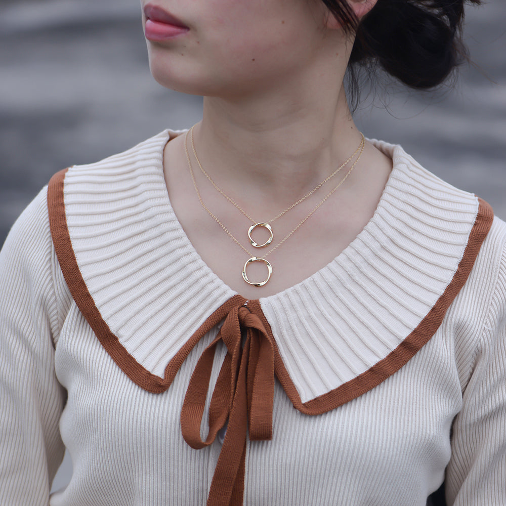 Trendy Twisted Lobster Clasp Circle Hollow Gold Plating Engraving Forever Love Necklace Jewelry