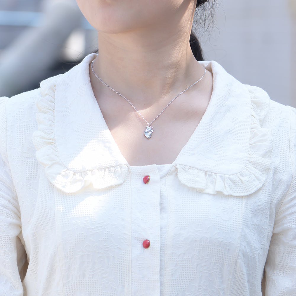 Personalize Couple Heart Rectangle Pendant Necklace 925 Sterling Silver Necklace