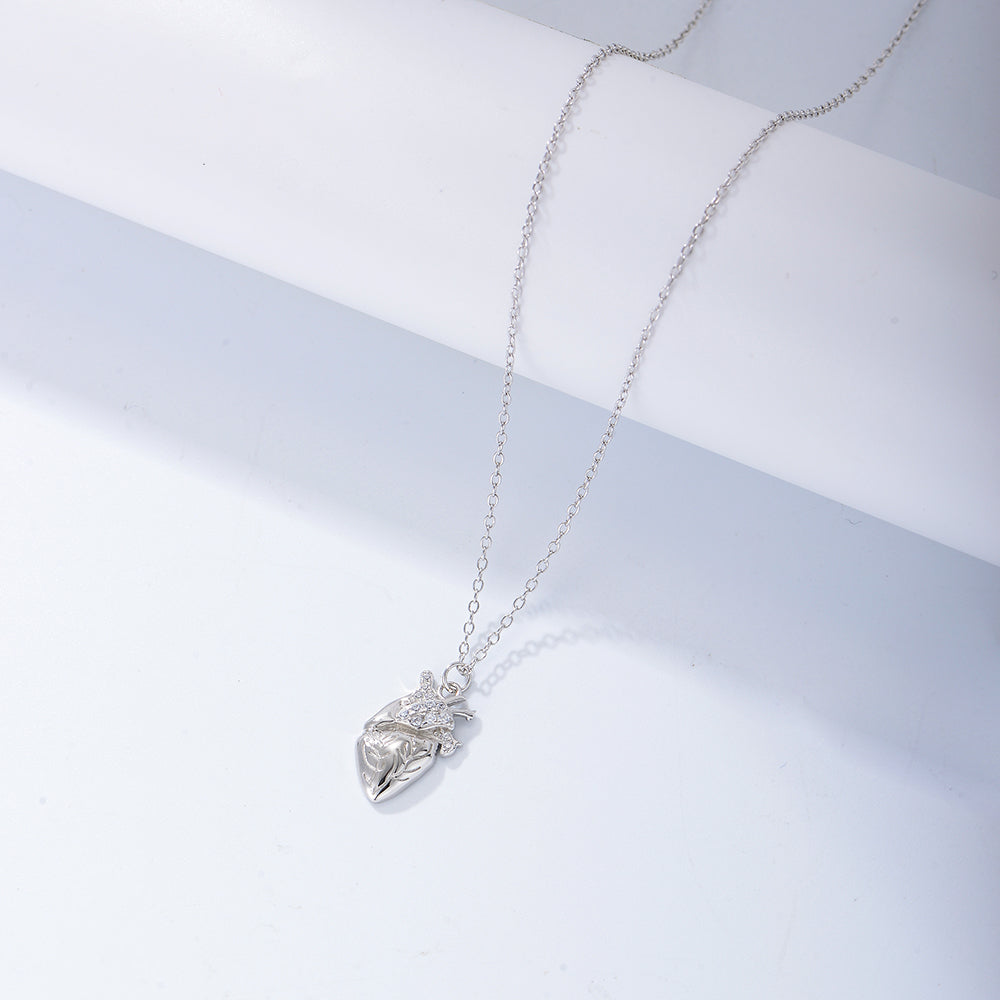 Personalize Couple Heart Rectangle Pendant Necklace 925 Sterling Silver Necklace