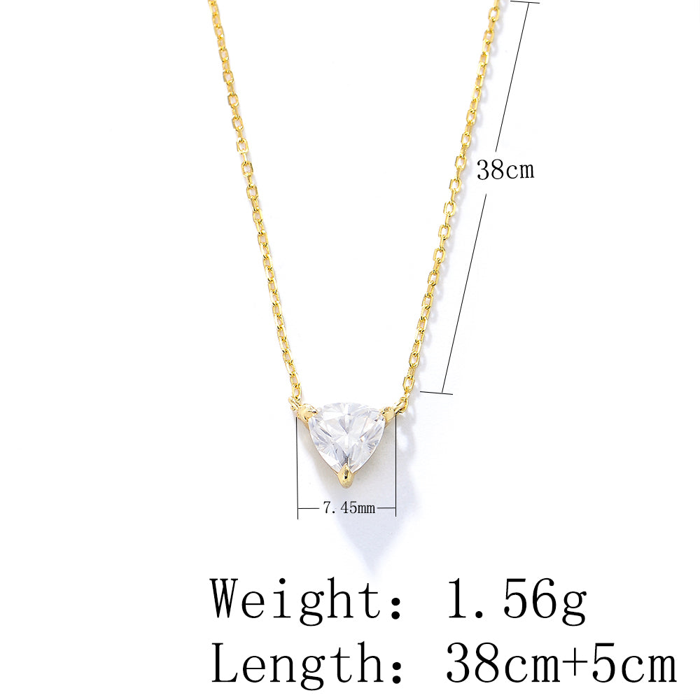 Cubic Zirconia Heart Pendant Necklace Jewelry