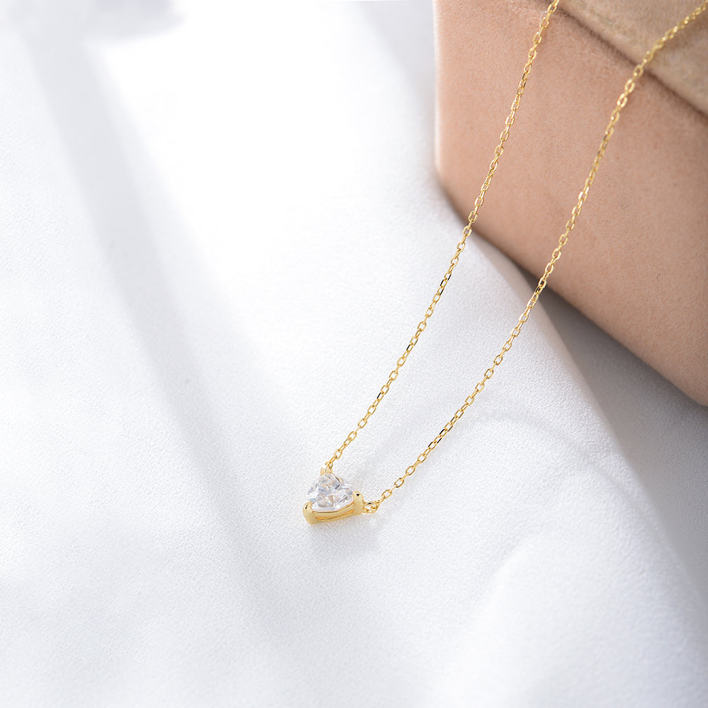 Cubic Zirconia Heart Pendant Necklace Jewelry